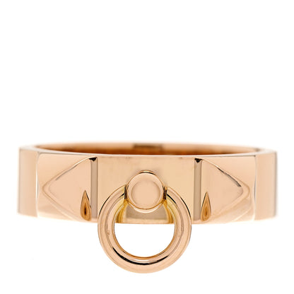 Hermes 18K Rose Gold PM Collier De Chien Ring 53 6.5 1 of 5