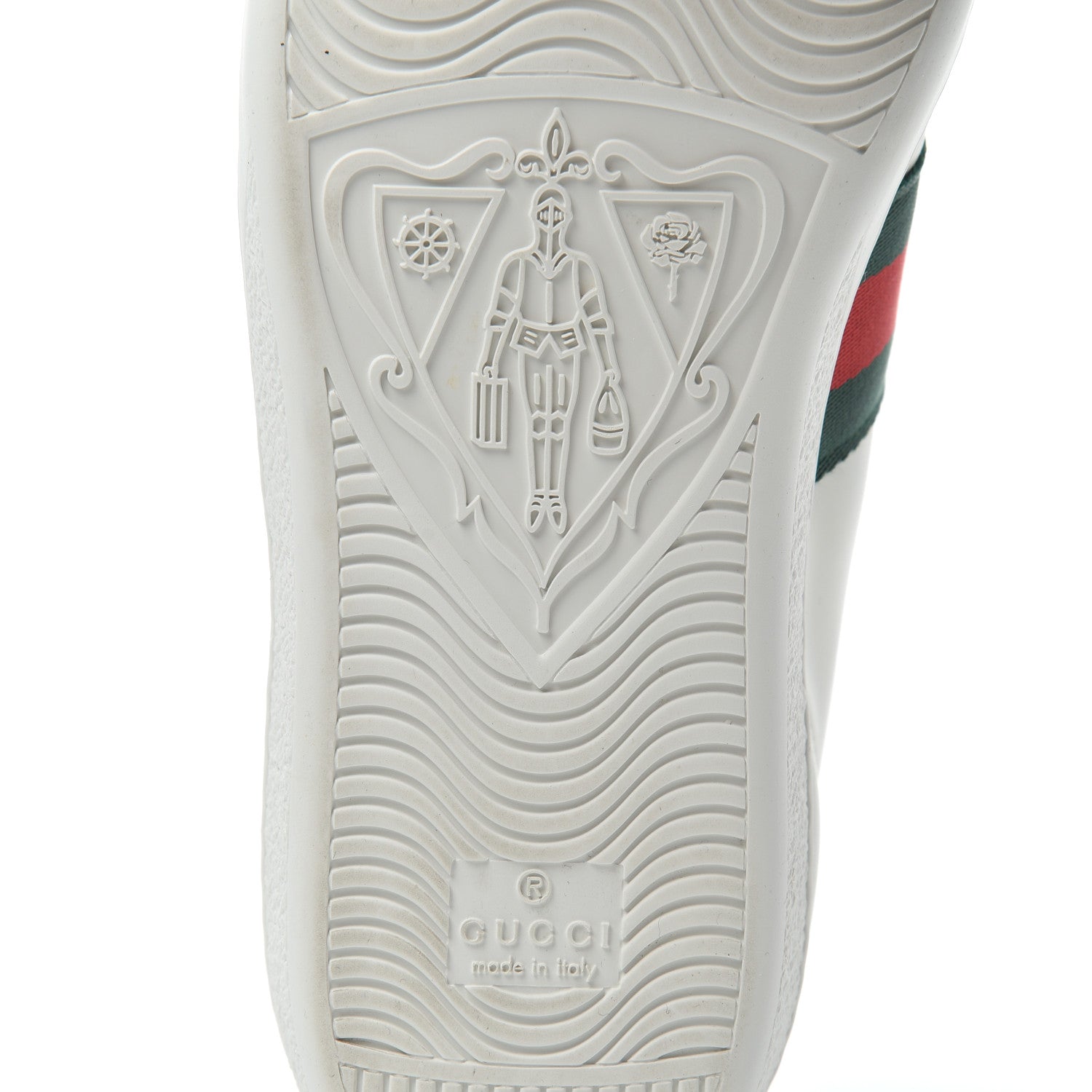 Gucci Calfskin Ayers Bee Embroidered Womens Ace Sneakers 37.5 White Green 8 of 18