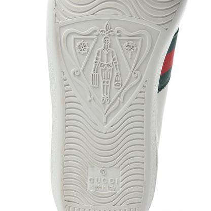 Gucci Calfskin Ayers Bee Embroidered Womens Ace Sneakers 37.5 White Green 8 of 18