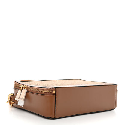 Versace Canvas Calfskin Allover Messenger Bag Beige Brown 4 of 9