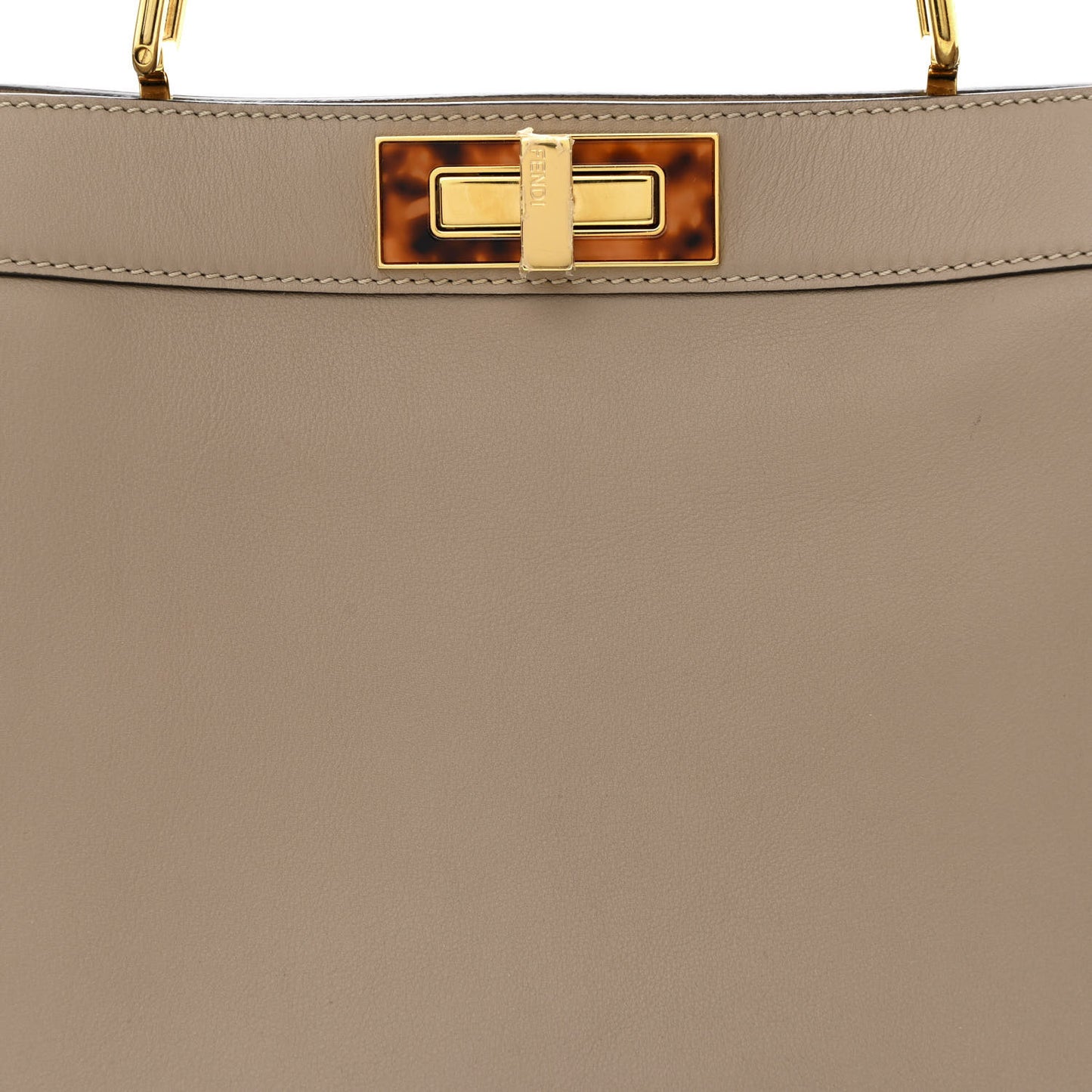 Vitello Seta Shiny Nappa Plexiglass Medium Peekaboo I SEE U Satchel Tortora