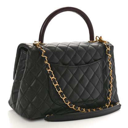 Chanel Caviar Lizard Quilted Small Coco Handle Flap Black 3 of 9