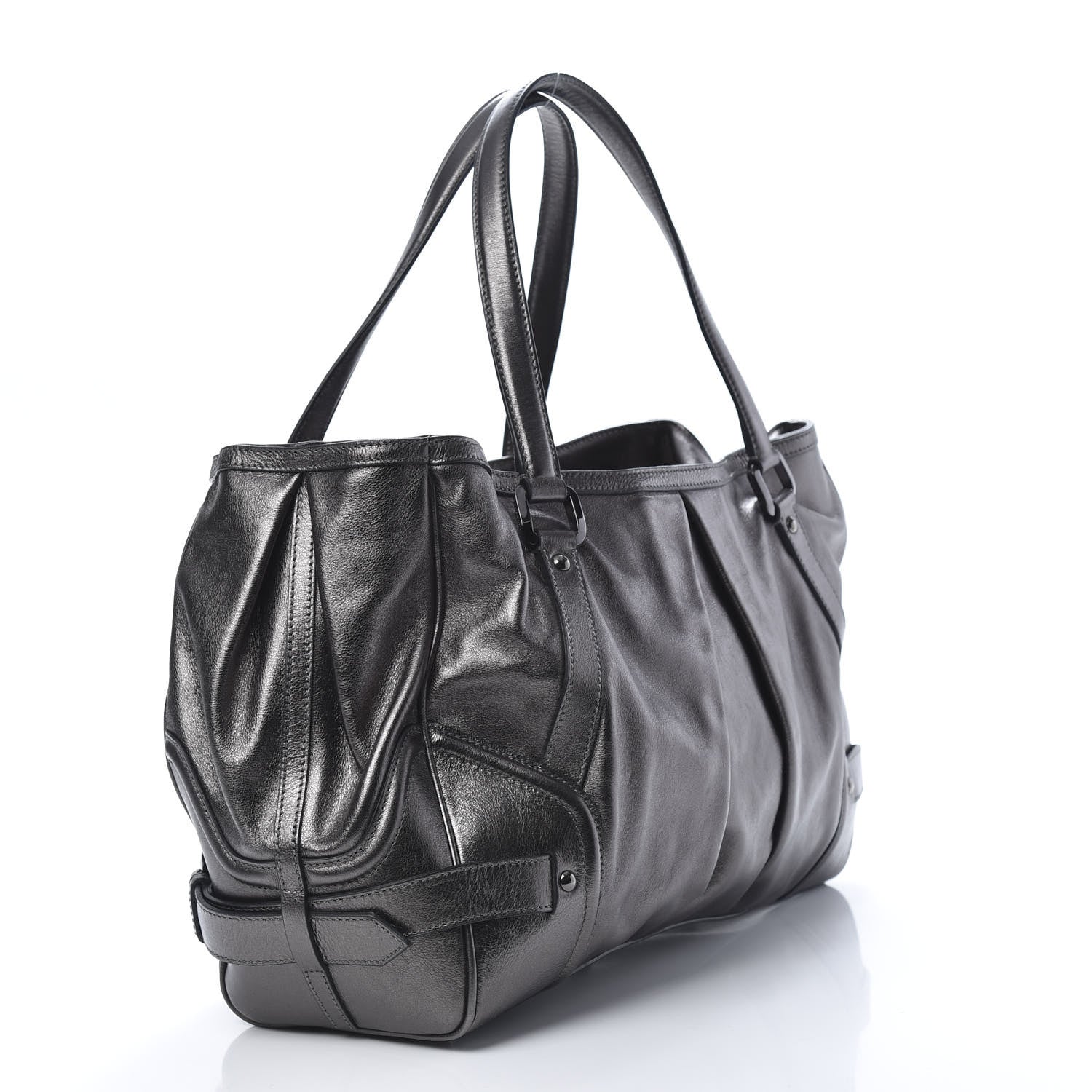 Burberry Metallic Calfskin Shoulder Bag Anthracite 3 of 13