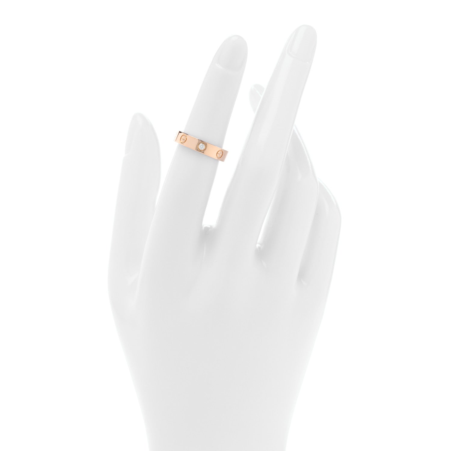 Cartier 18K Pink Gold Diamond 4mm LOVE Wedding Band Ring 49 5 2 of 4