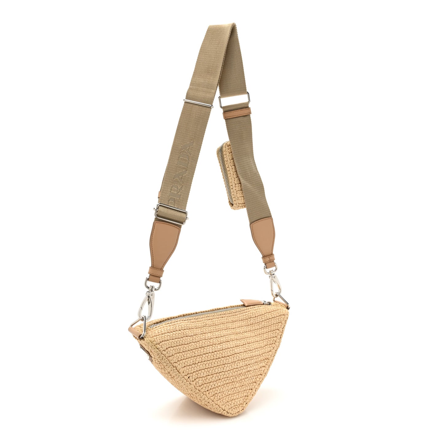 Yarn Raffia Effect Crochet Triangle Shoulder Bag Naturale