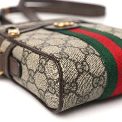 Gucci GG Supreme Monogram Web Mini Ophidia Messenger Brown 9 of 11