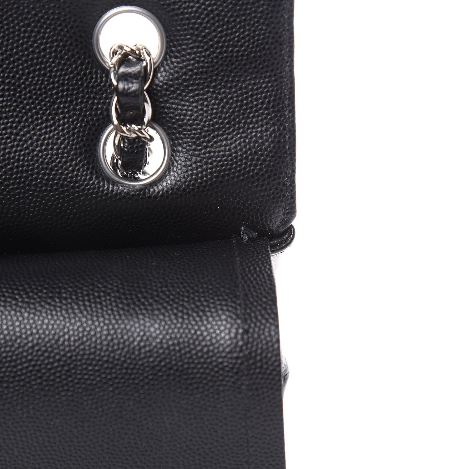 Chanel Caviar Chevron Quilted Medium Double Flap Black 17 of 18