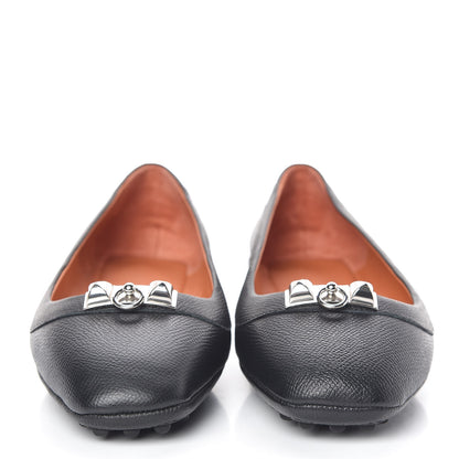 Hermes Epsom Liberty Ballerina Flats 37.5 Black 2 of 7