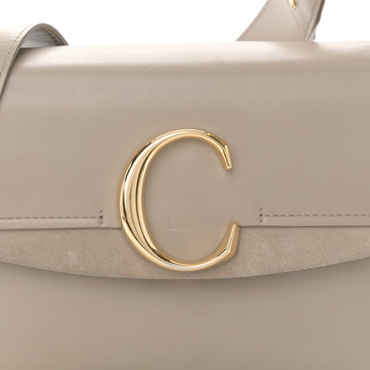 Chloe Shiny Calfskin Suede Small C Double Carry Bag Motty Grey 7 of 10