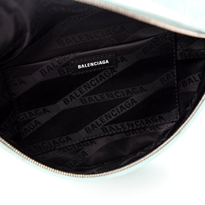 Balenciaga Shiny Calfskin Crocodile Embossed XXS Souvenir Belt Bag Green 4 of 8