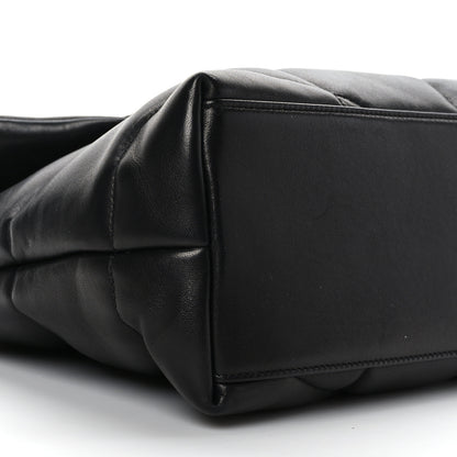 Saint Laurent Lambskin Quilted Medium Loulou Puffer Monogram Chain Satchel Black 8 of 9