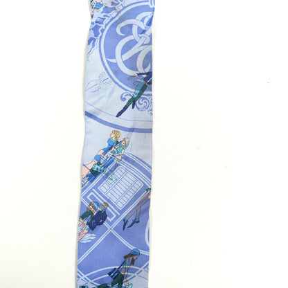 Hermes Silk Ex-Libris Les Parisiennes Twilly Ciel Turquoise Lavender 4 of 6