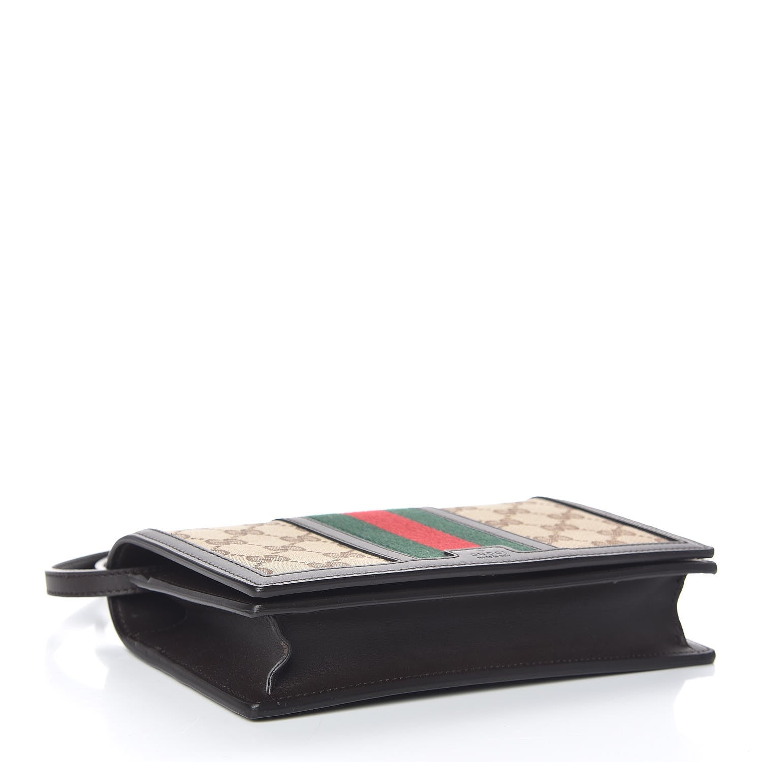 Gucci Monogram Web Strap Wallet Dark Brown 4 of 11