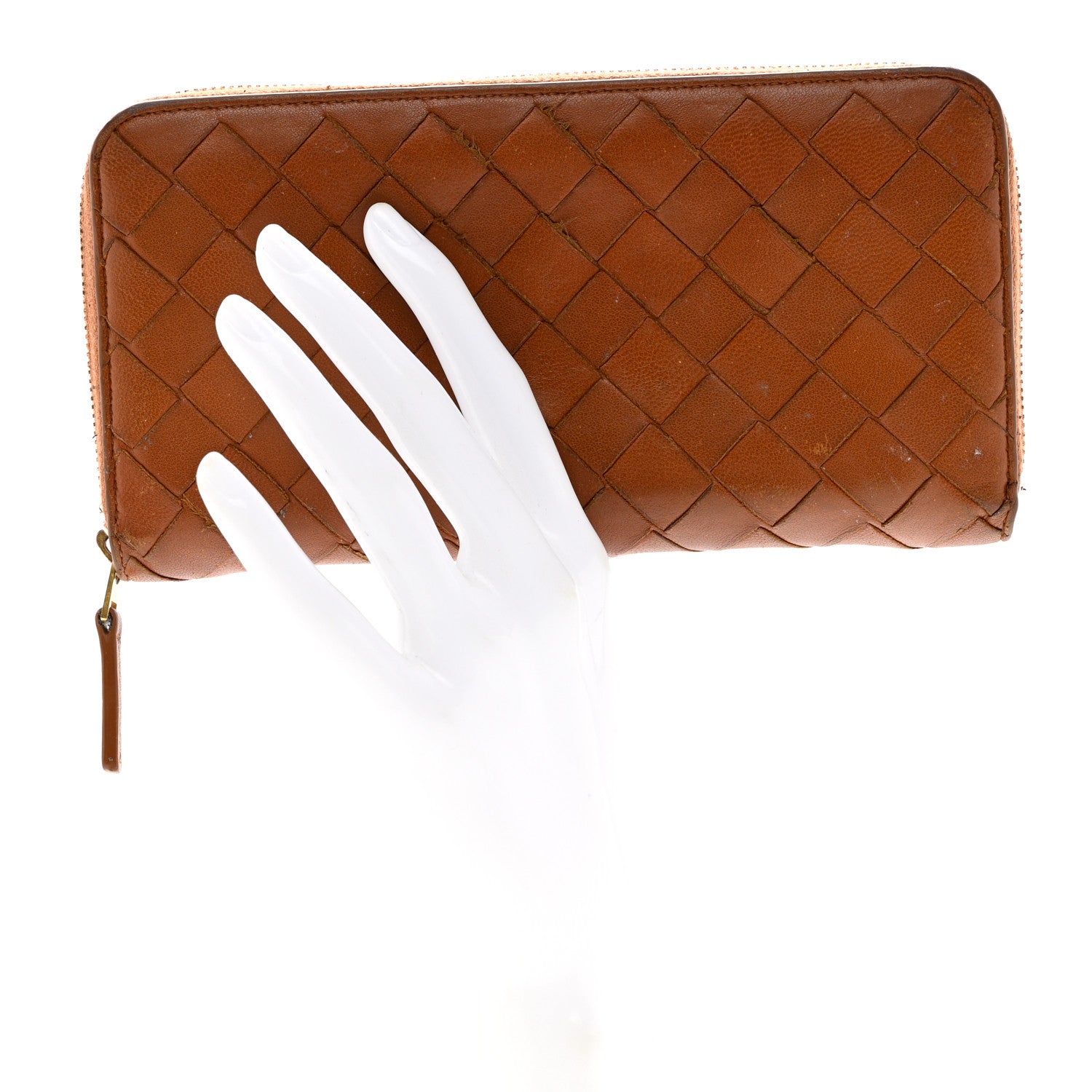 Bottega Veneta Nappa Intrecciato Zip Around Wallet Brown 2 of 9