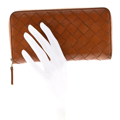 Bottega Veneta Nappa Intrecciato Zip Around Wallet Brown 2 of 9