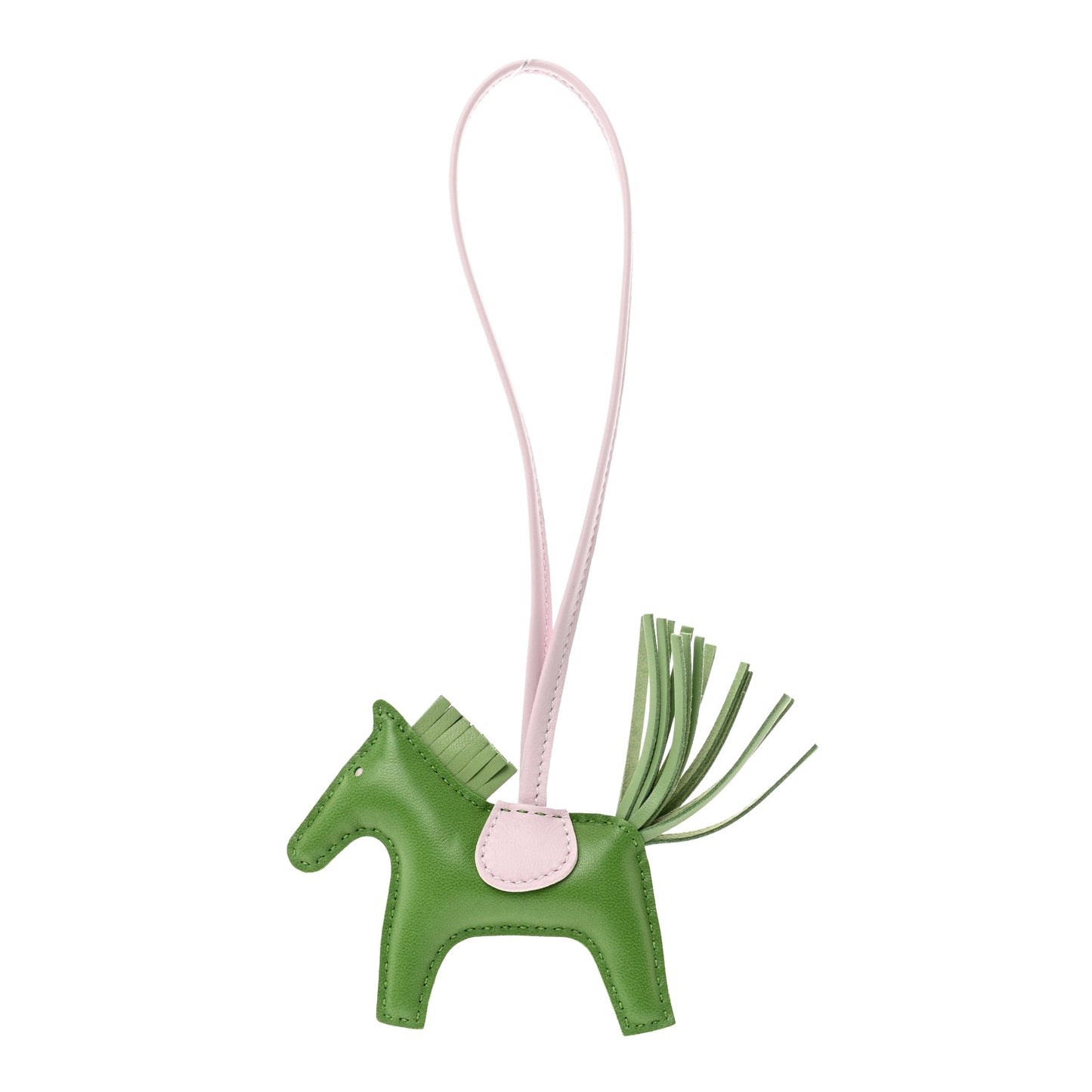 Milo Lambskin Grigri Rodeo Horse Bag Charm PM Vert Yucca Vert Criquet Mauve Pale