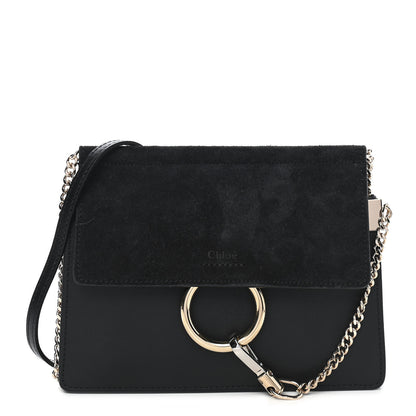 Chloe Calfskin Suede Mini Chain Faye Shoulder Bag Black 1 of 8