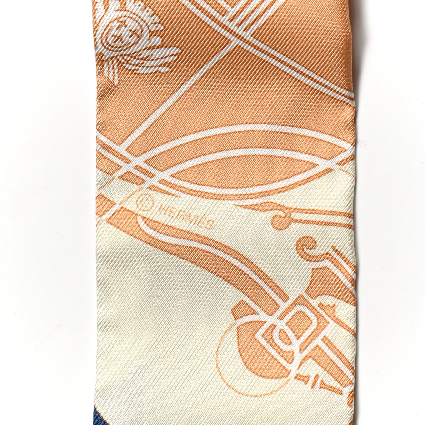 Silk Ex-Libris Twilly Creme Orange Beige