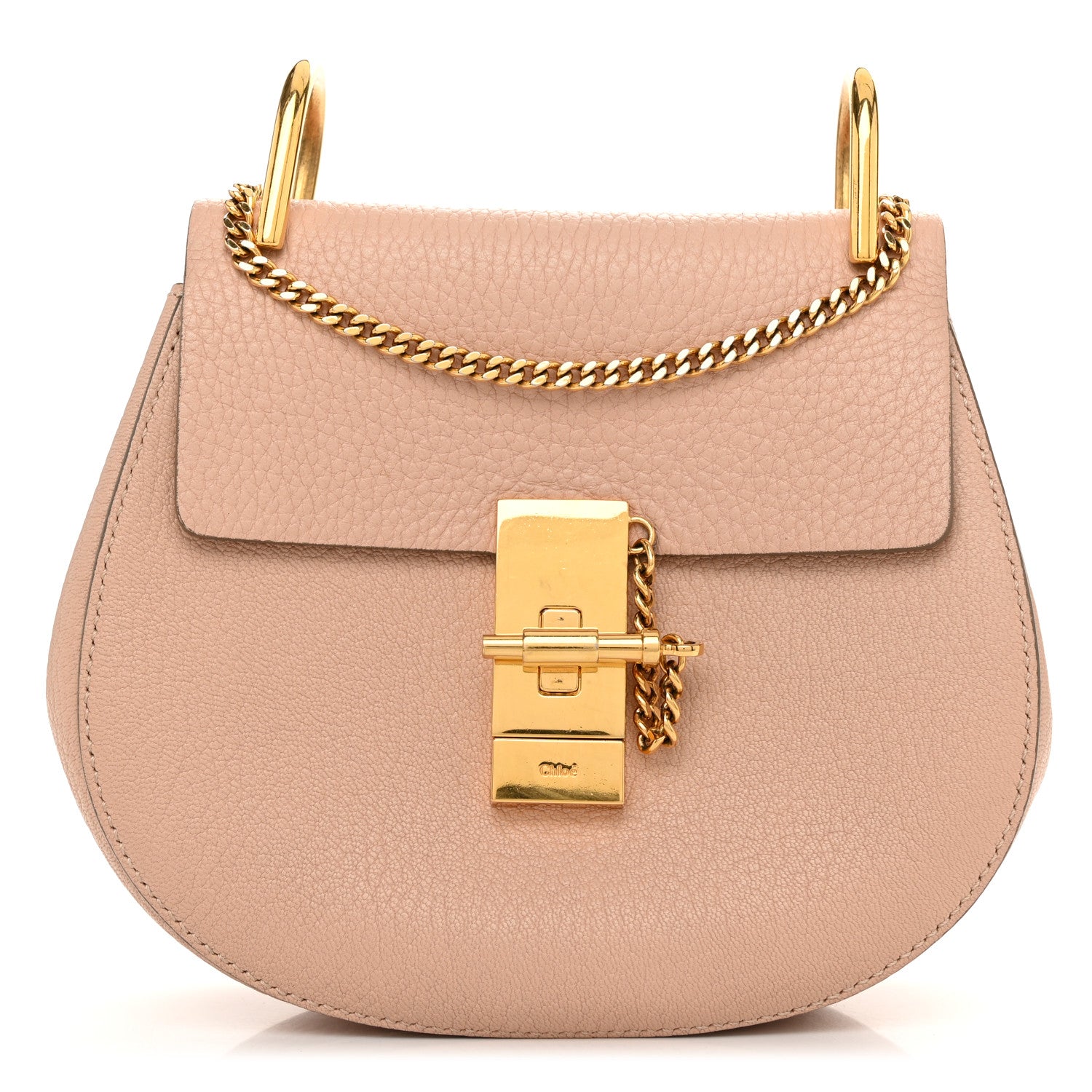 Chloe Grained Lambskin Mini Drew Shoulder Bag Cement Pink 1 of 9