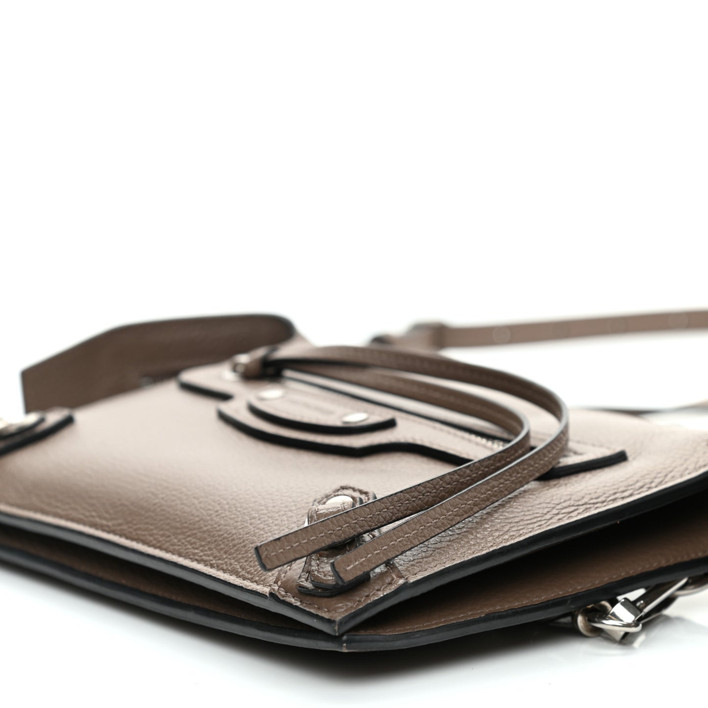 Grained Calfskin Neo Classic Aged Silver Multipouch Mink Grey