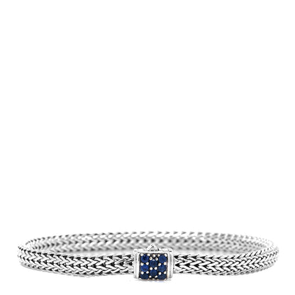John Hardy Sterling Silver Blue Sapphire 5mm Classic Chain Bracelet 1 of 4