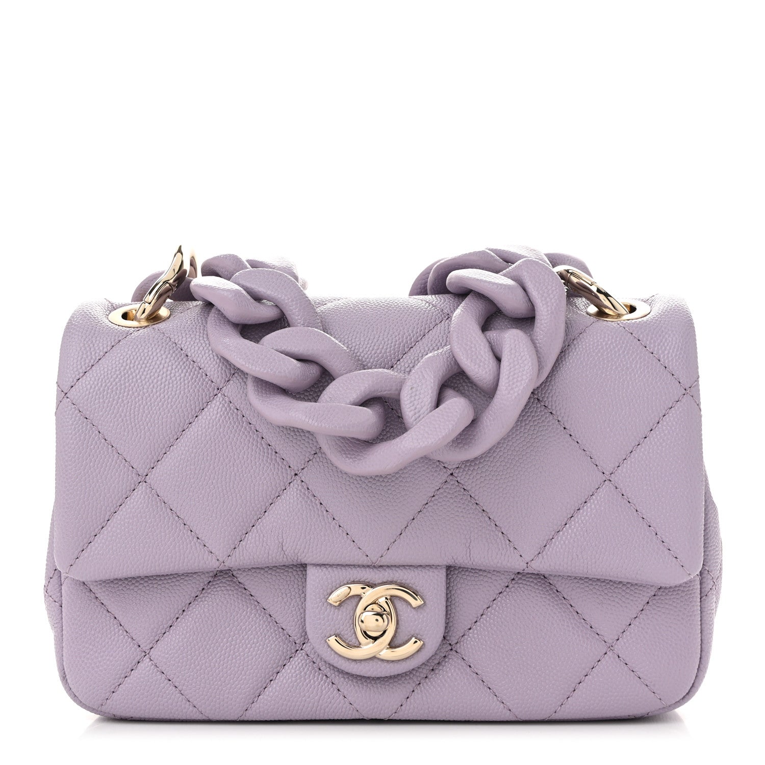 Chanel Caviar Quilted Funky Match Mini Flap Light Purple Light Purple 1 of 11