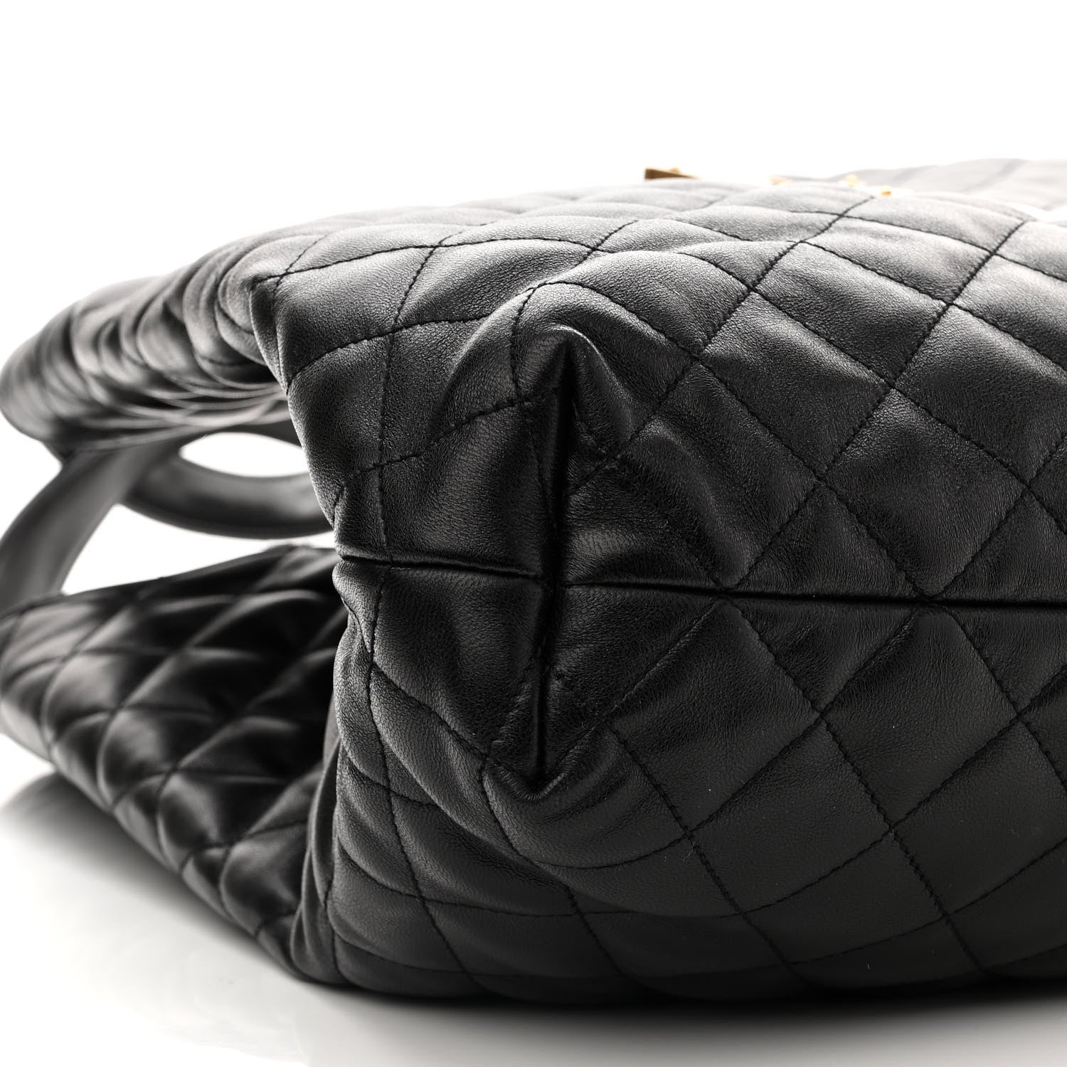 Saint Laurent Lambskin Quilted Maxi Icare Shopping Tote Black 12 of 14