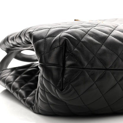 Saint Laurent Lambskin Quilted Maxi Icare Shopping Tote Black 12 of 14