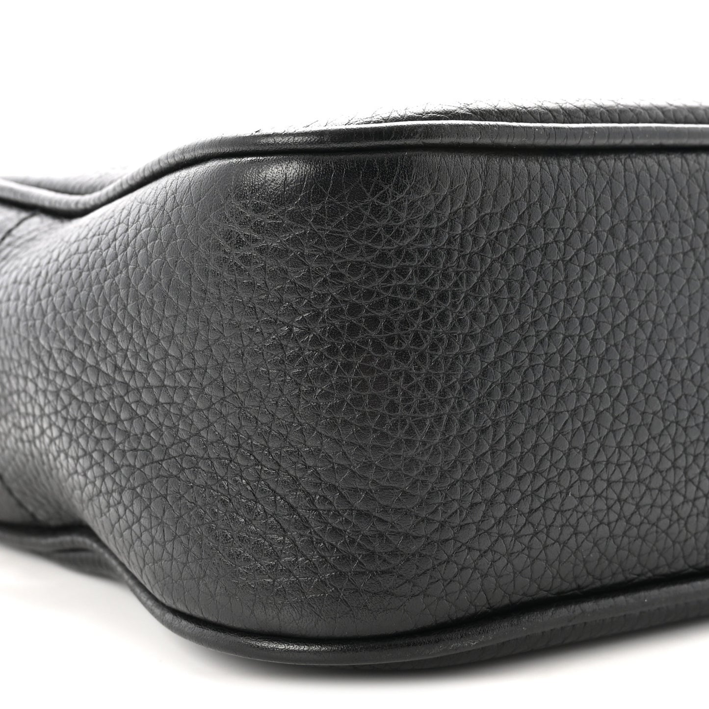 Pebbled Calfskin Small Soho Disco Bag Black