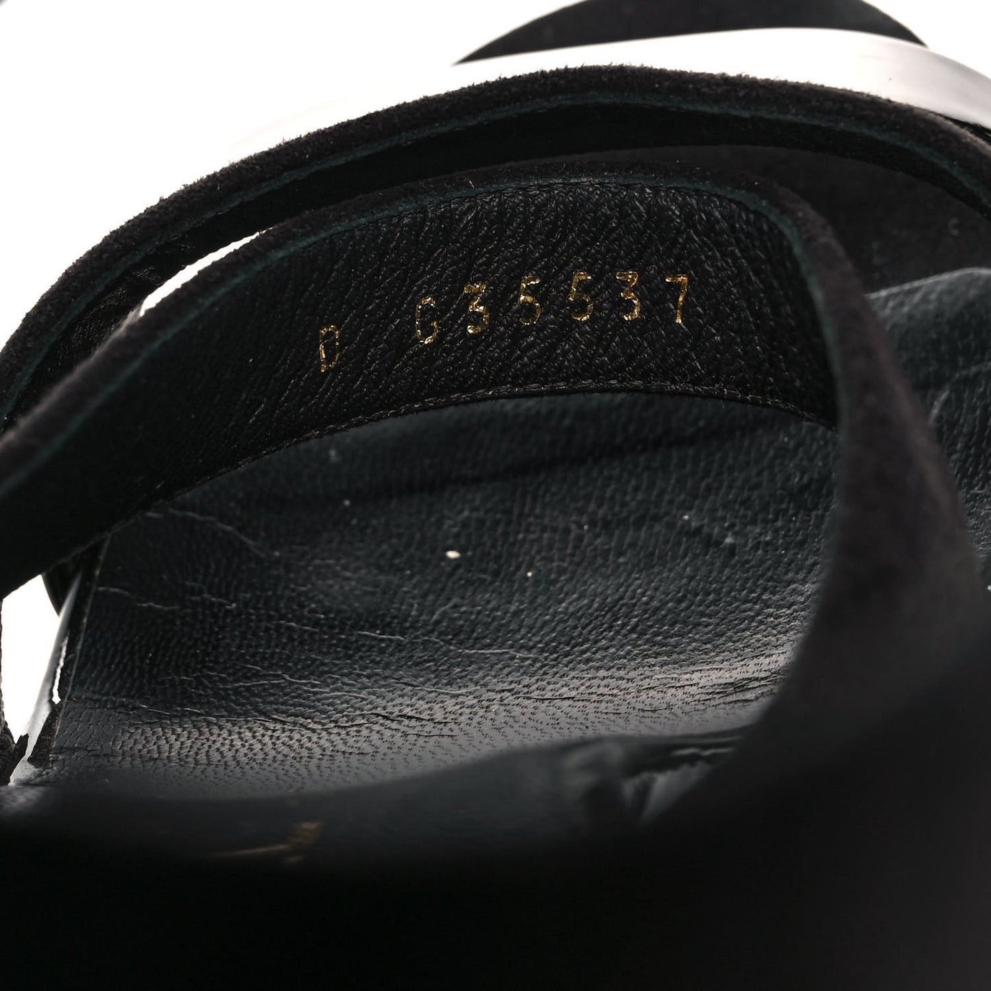 Kid Suede Patent Pearl Sandals 37 Black