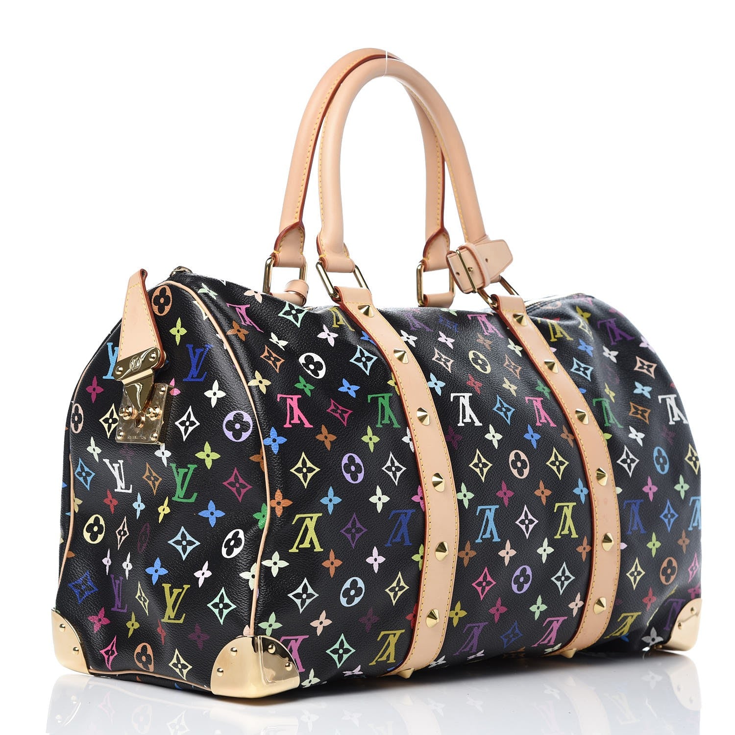 Louis Vuitton Monogram Multicolor Keepall 45 Black 3 of 8