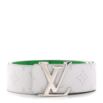 Louis Vuitton Monogram 40mm Reversible LV Initiales Belt 85 34 White Green 1 of 6