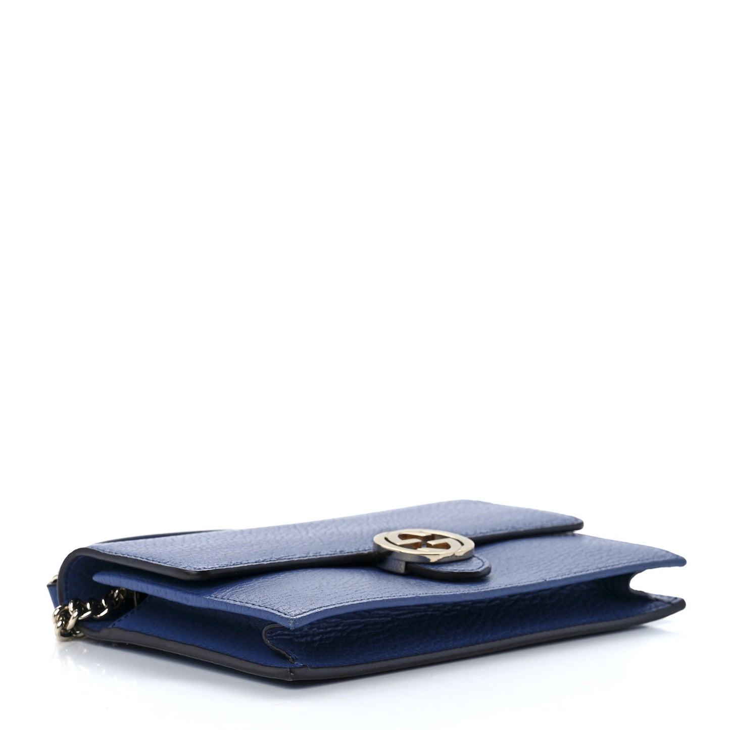 Dollar Calfskin Interlocking G Chain Wallet Caspian