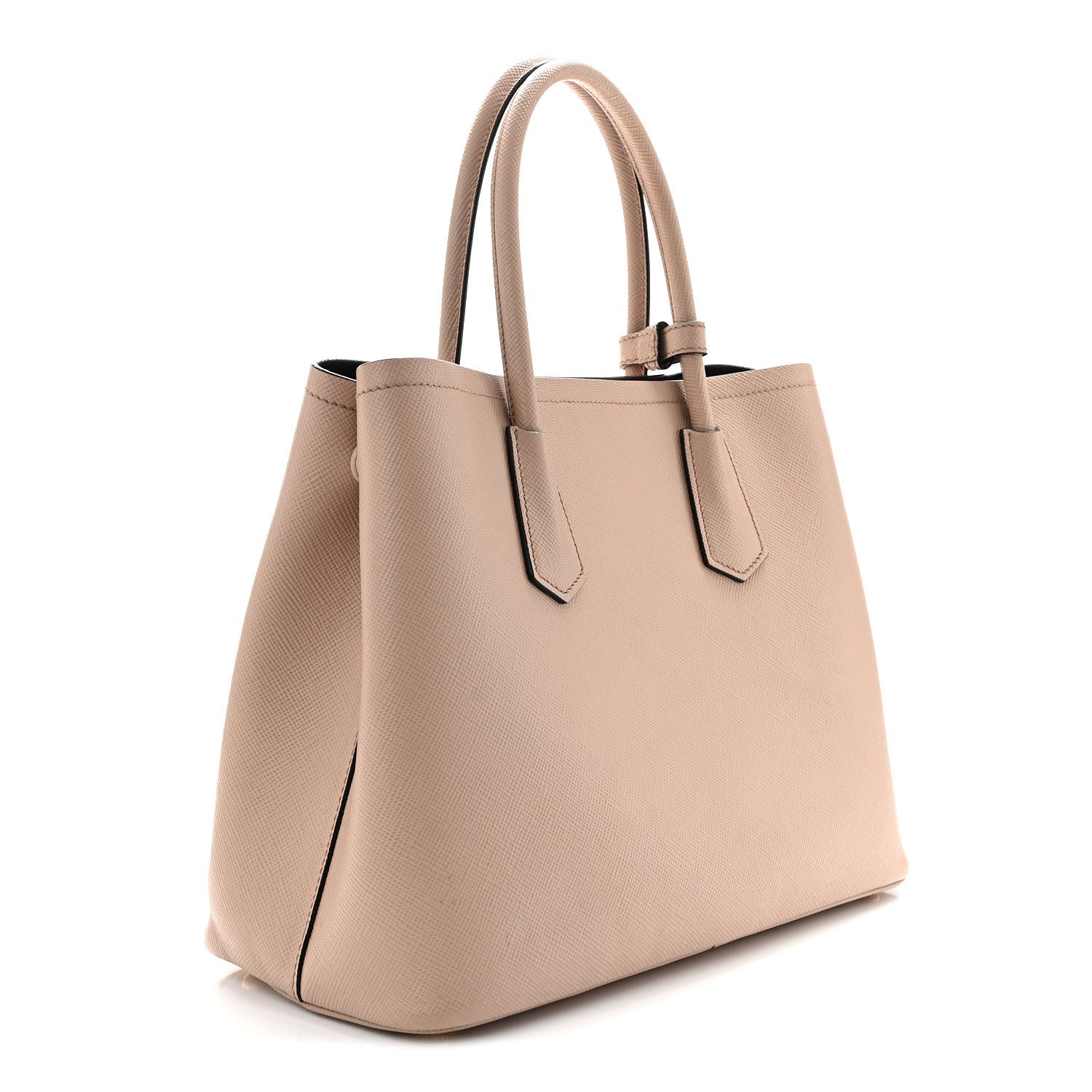 Prada Saffiano Cuir Medium Double Bag Cammeo Black 3 of 10