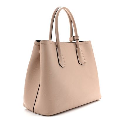 Prada Saffiano Cuir Medium Double Bag Cammeo Black 3 of 10