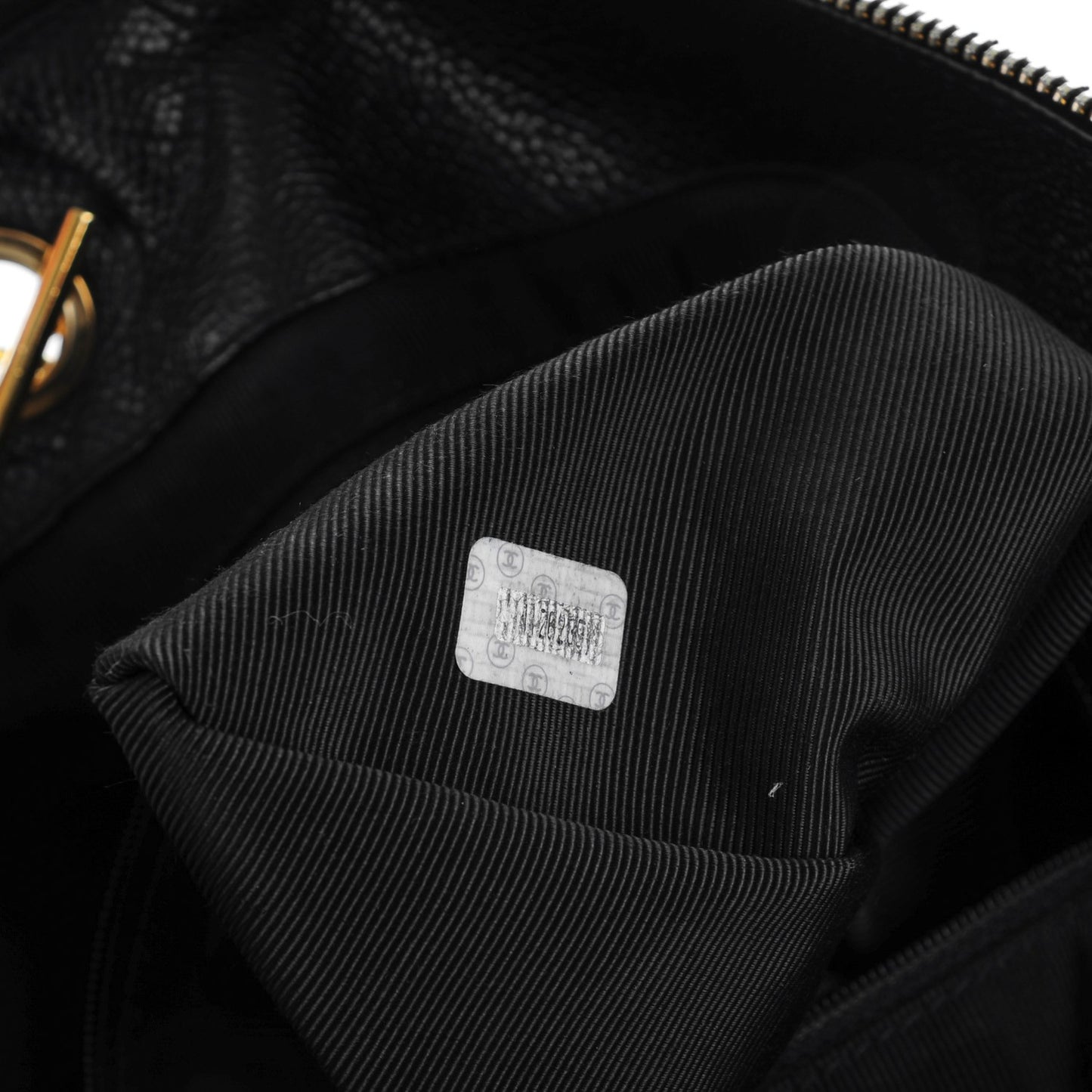 Caviar Quilted Flap Shoulder Bag Black