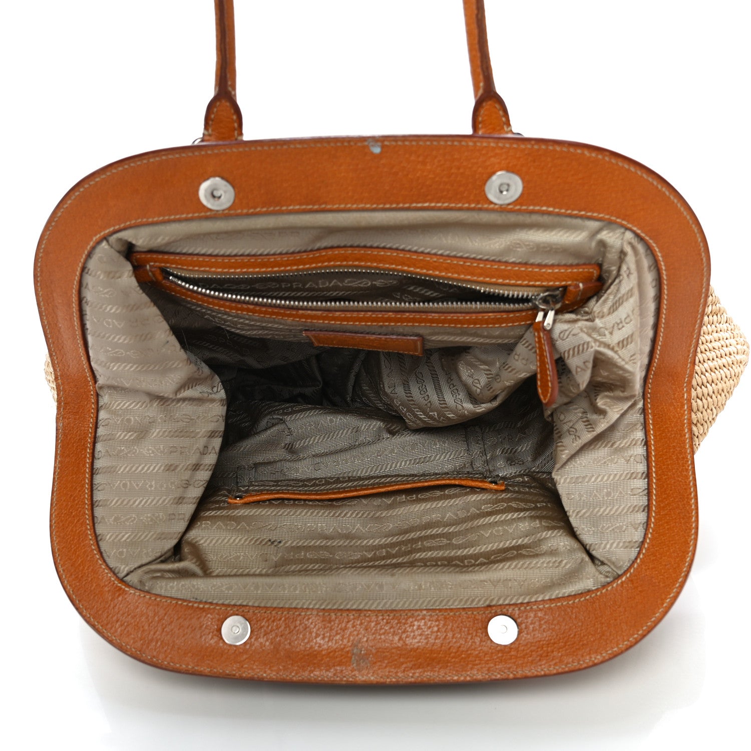 Prada Paglia Cinghiale Frame Bag Naturale Cuoio 5 of 18