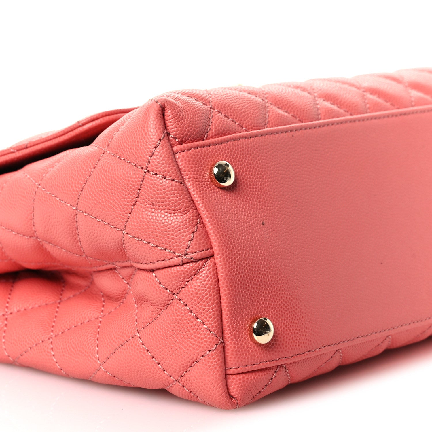 Chanel Caviar Quilted Small Coco Handle Flap Coral 9 of 17