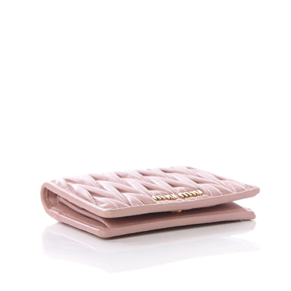 Miu Miu Nappa Matelasse Compact Wallet Orchidea 3 of 7