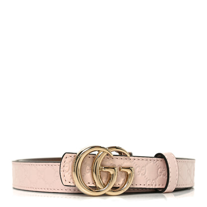 Gucci Arabella Calfskin Guccissima Double G Reversible 20mm Belt 80 32 Porcelain Rose Brown 1 of 5