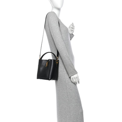 Saint Laurent Smooth Shiny Calfskin Monogram Le 37 Small Bucket Bag Black 2 of 9