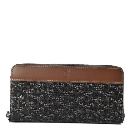 Goyard Goyardine Matignon Zip Around GM Wallet Black Gold 1 of 8