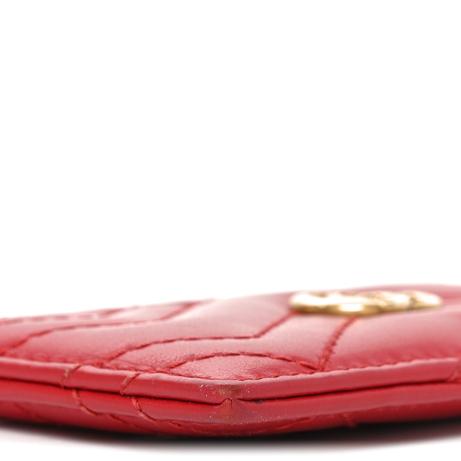 Gucci Calfskin Matelasse GG Marmont Card Holder Hibiscus Red 8 of 8