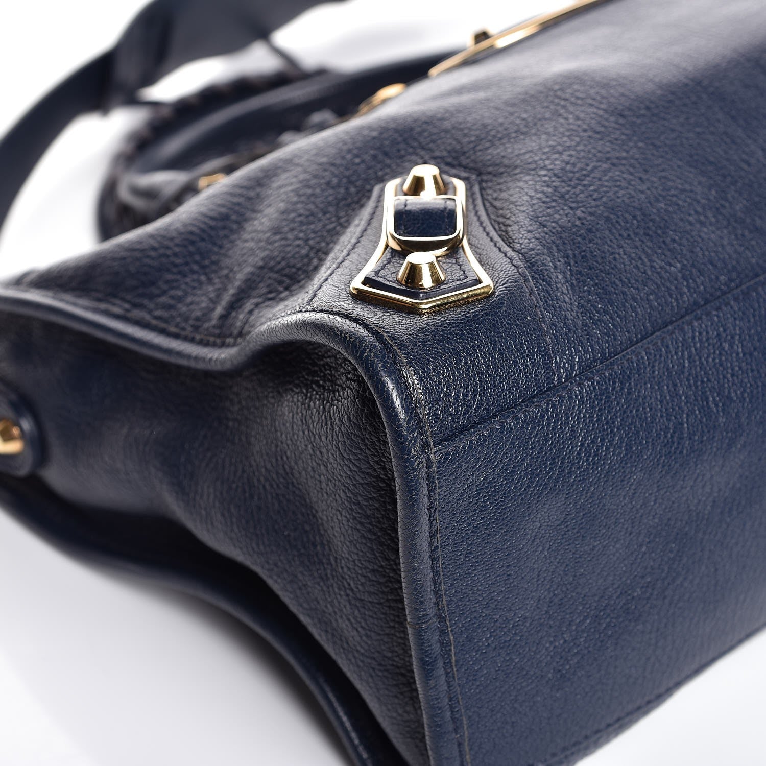 Balenciaga Chevre Gold Metallic Edge Hardware City Bleu Nuit Dark Sea 10 of 13