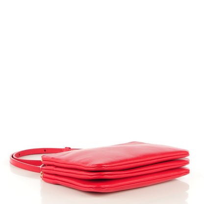 Celine Lambskin Small Trio Crossbody Bag Red 4 of 7