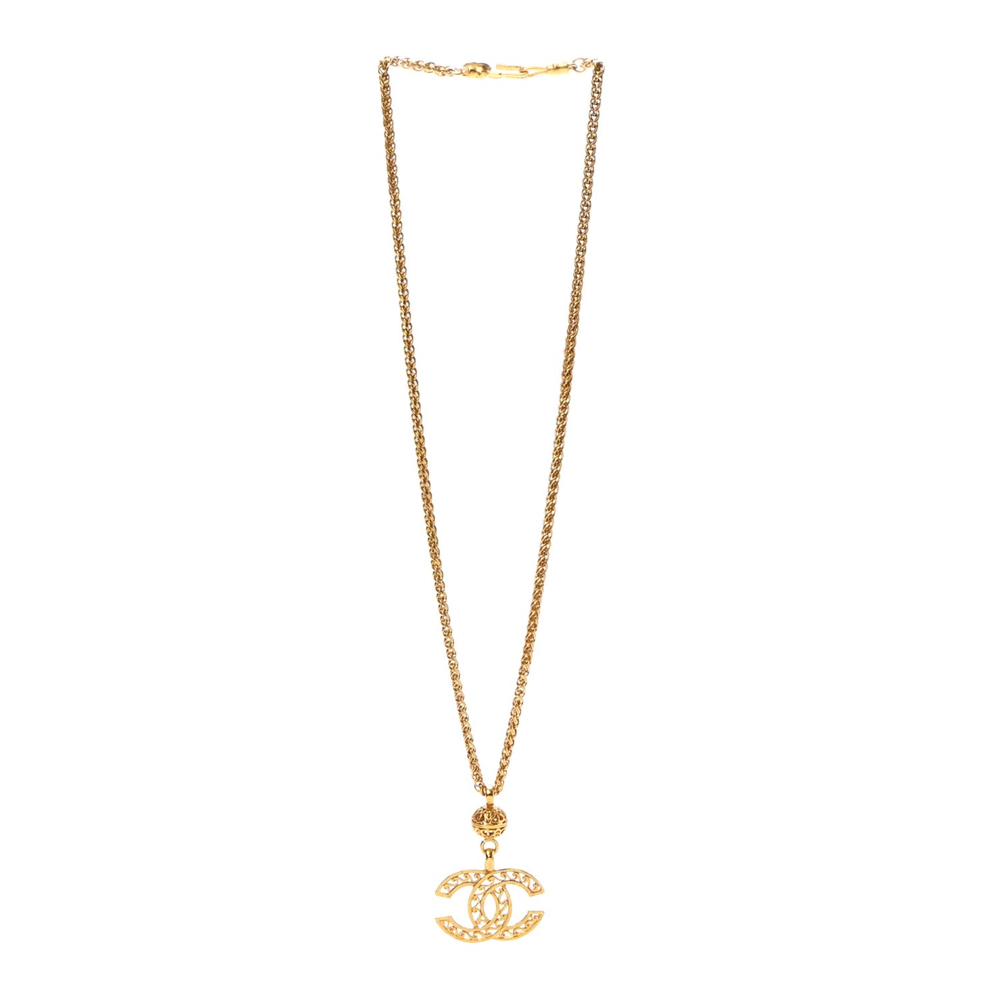 Chain CC Long Necklace Gold