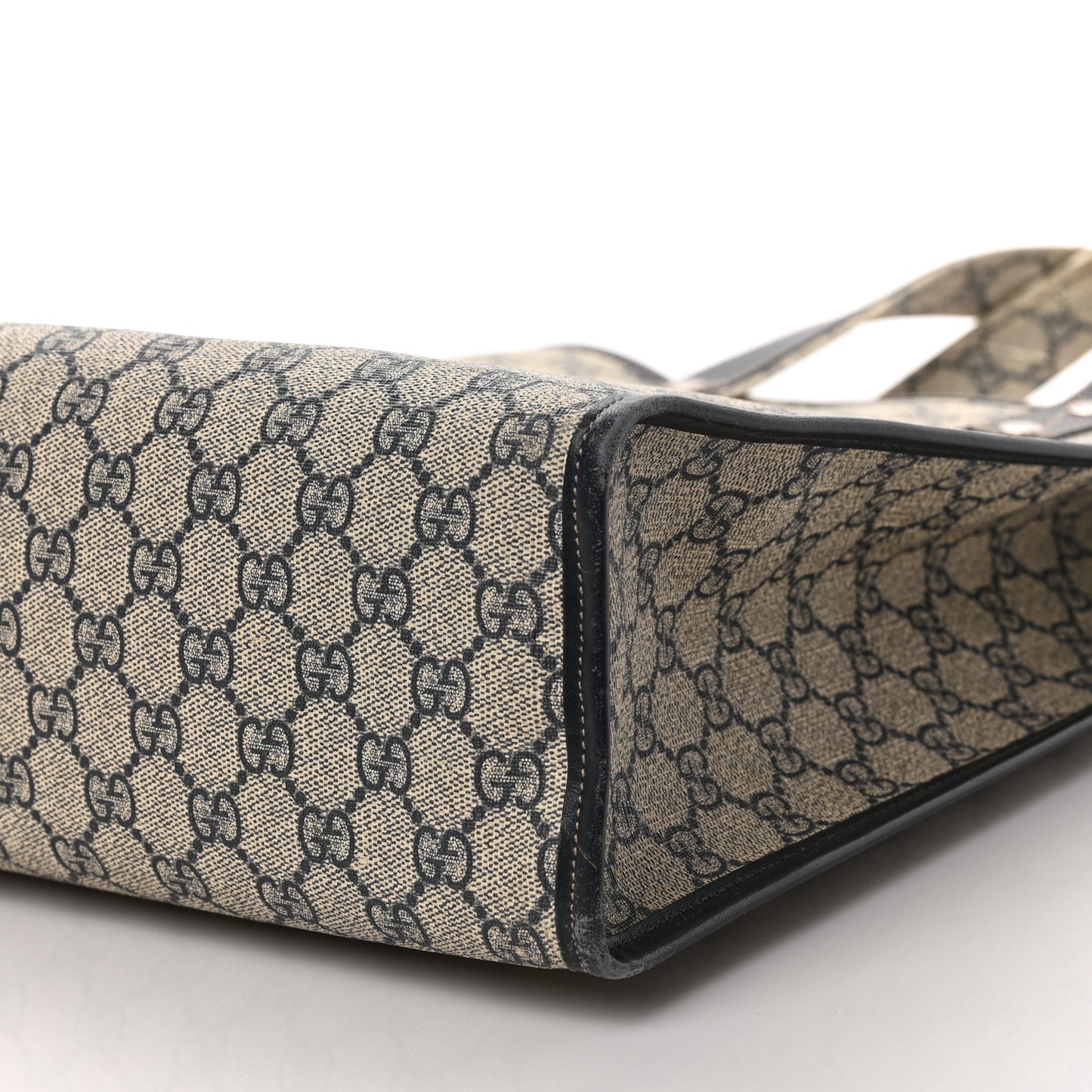 GG Plus Monogram Small Signature Web Loop Vertical Tote Navy
