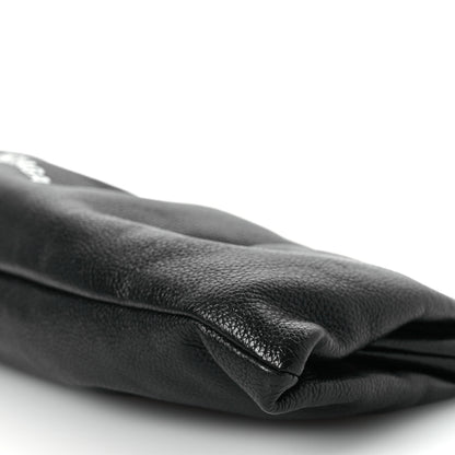Balenciaga Grained Calfskin Logo Cloud Clutch XL Black 10 of 11