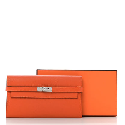 Hermes Epsom Kelly Longue Wallet Orange 8 of 8