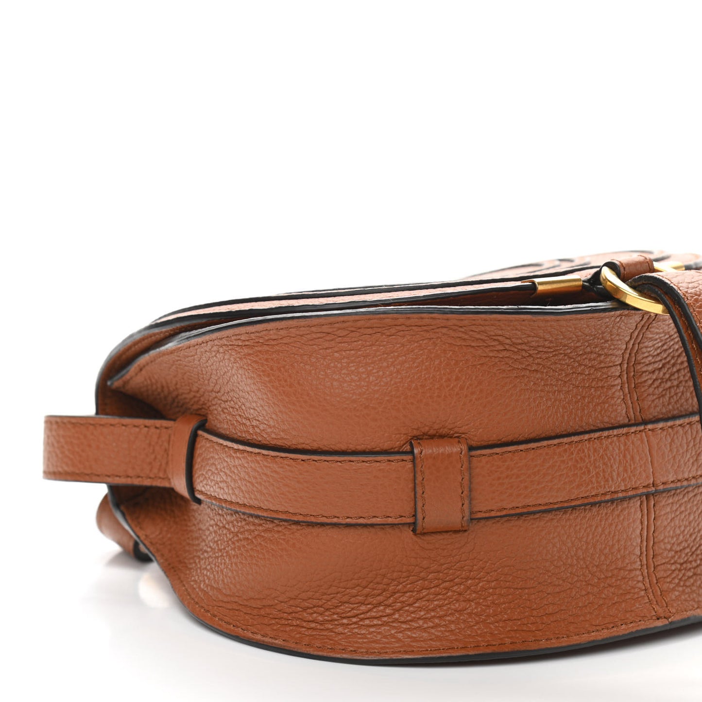 Calfskin Mini Marcie Round Crossbody Bag Tan